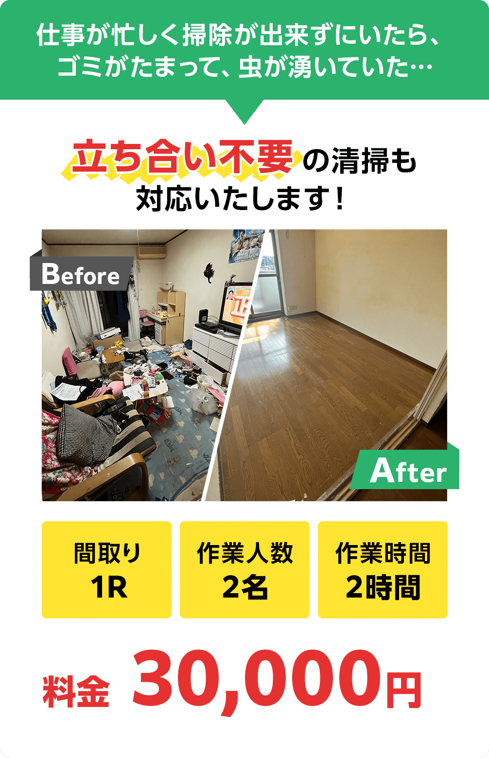 仕事が忙しく掃除が出来ずにいたら、ゴミがたまって、虫が湧いていた・・・